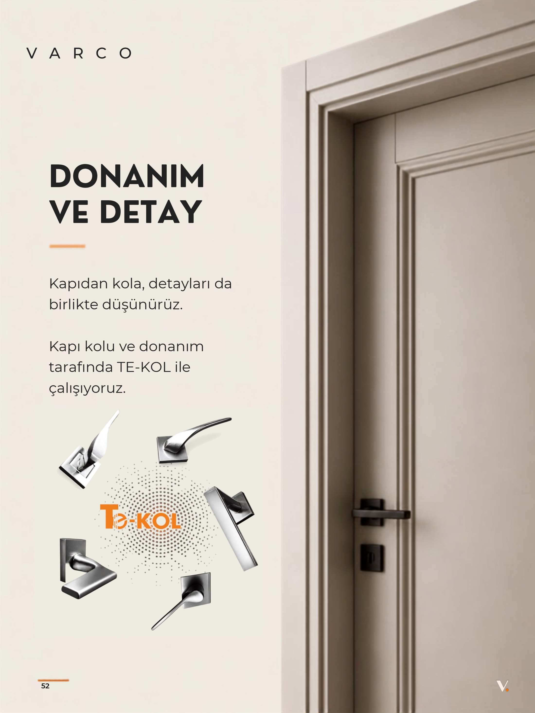 TE-KOL kapı kolu ve donanım detayları